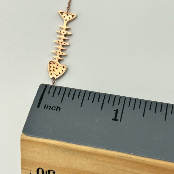 Sunkissed Sterling Silver Cubic Zirconia Fish Bracelet Rose Gold Plating 7" - Picture 11 of 12